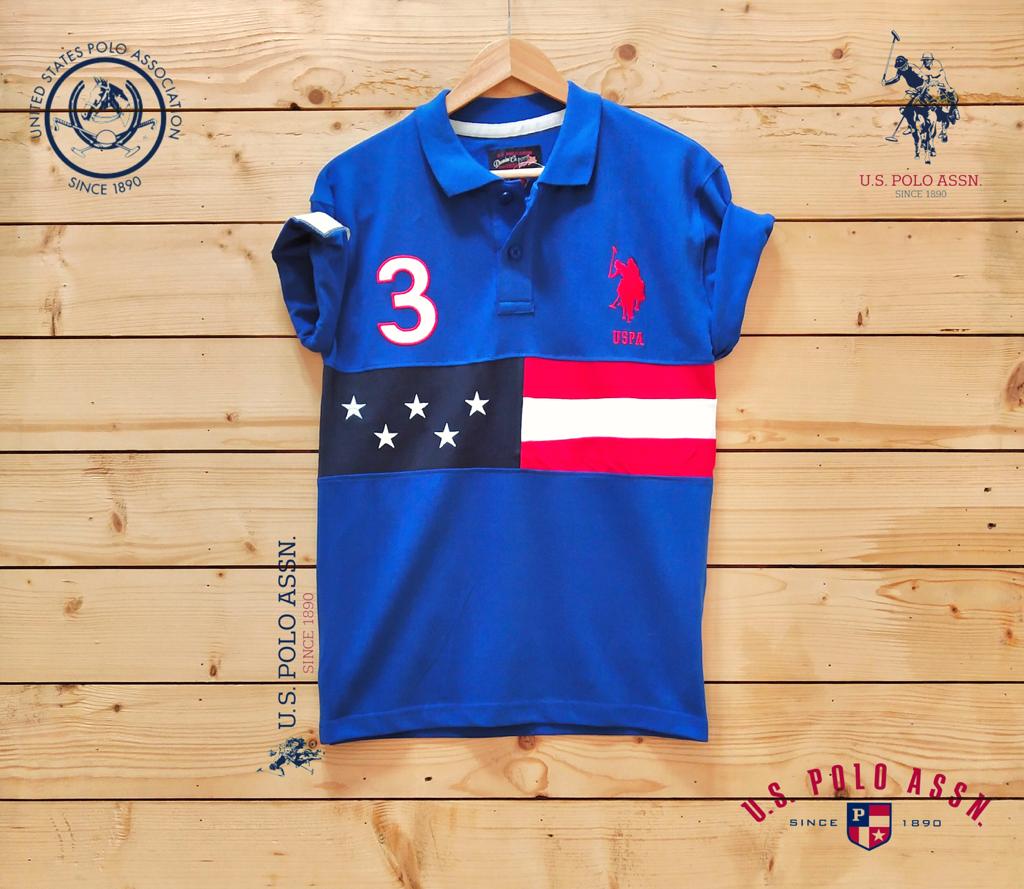 USP Men's Polo T-Shirt with Star Embroidery